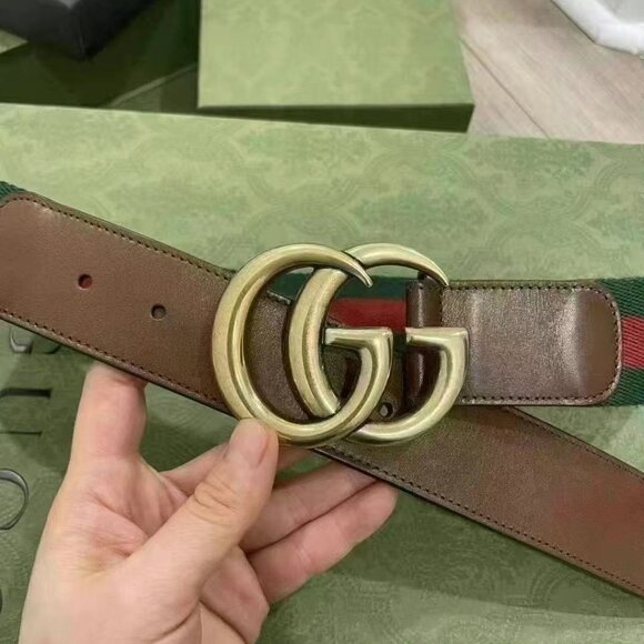 NWOT Authentic Gucci Web Belt with double G buckle - Picture 2 of 2
